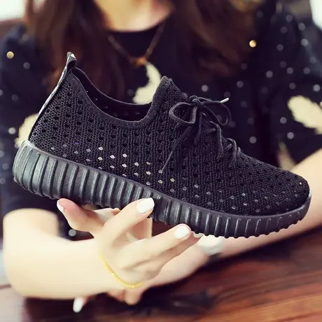 夏季软底网孔运动鞋网面透气女鞋2024休闲春秋单鞋学生百搭跑步鞋图片