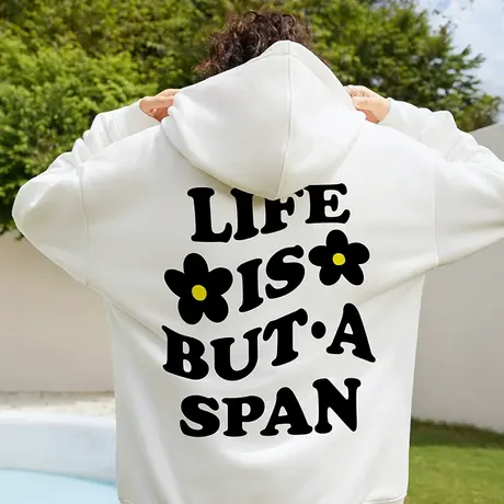 Nuthink日系潮牌字母加绒连帽卫衣男春季潮流宽松大码情侣外套潮商品大图