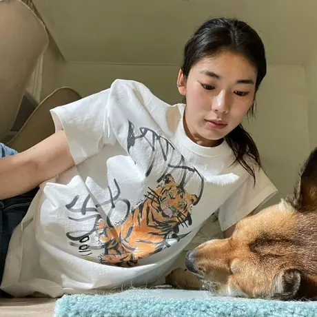 ins超火短袖t恤女2024韩国新款印花设计感纯棉百搭半袖休闲上衣夏商品大图