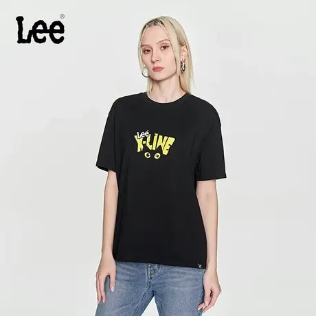 Lee24早春新品舒适版型字母印花男友风女短袖T恤显瘦LWT0082164LE图片