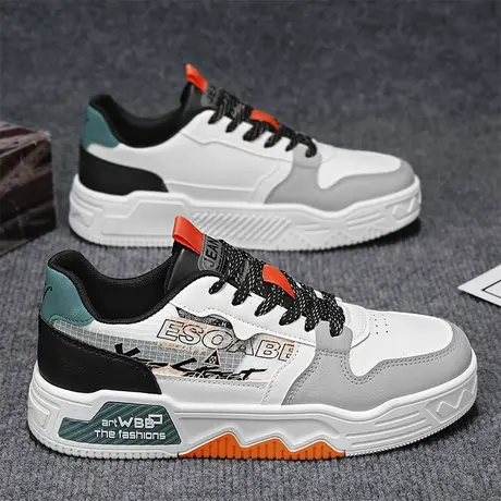 国潮男鞋春夏季运动休闲板鞋男款厚底初中学生百搭小白鞋2024新款商品大图