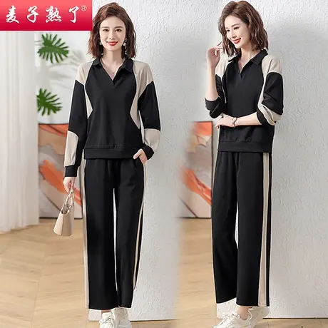 中年妈妈春装卫衣套装休闲两件套新款中老年运动服女秋冬洋气上衣商品大图