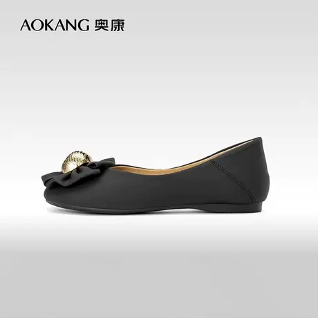 奥康女鞋2024秋季新款甜美气质软底豆豆鞋浅口花朵奶奶鞋单鞋夏季商品大图