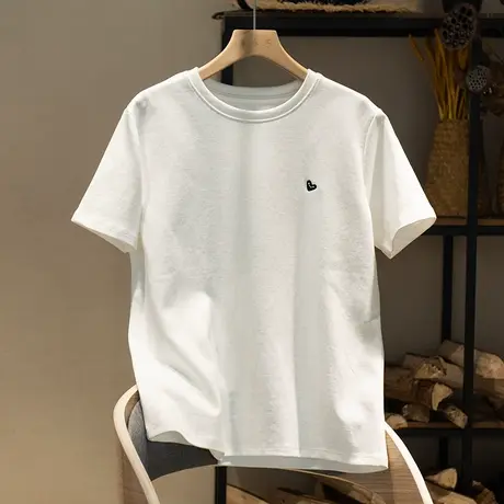 享永子棉质T恤女宽松显瘦百搭休闲小衫上衣简约减龄2023春夏新款图片