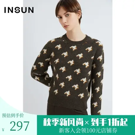 恩裳2022冬季时尚立体勾花设计宽松舒适百搭毛针织衫商品大图