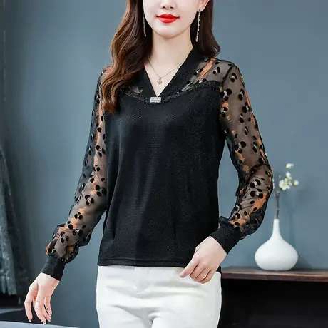 t恤女长袖早秋天上衣女新款小衫高档 洋气打底衫秋装上新2023时尚商品大图