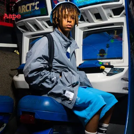 Aape旗舰店男装春夏纯色刺绣猿颜徽章抽绳休闲短裤6952XXK商品大图