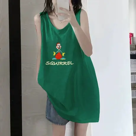 纯棉吊带运动坎肩背心无袖t恤女2023新款夏季外穿宽松篮球服上衣图片