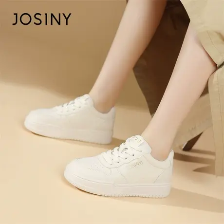 Josiny/卓诗尼休闲鞋2024新款春季增高厚底舒适百搭一脚蹬板鞋子商品大图