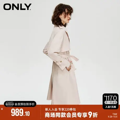ONLY2023秋季新款时尚简约收腰翻领中长款风衣外套女|123336030商品大图