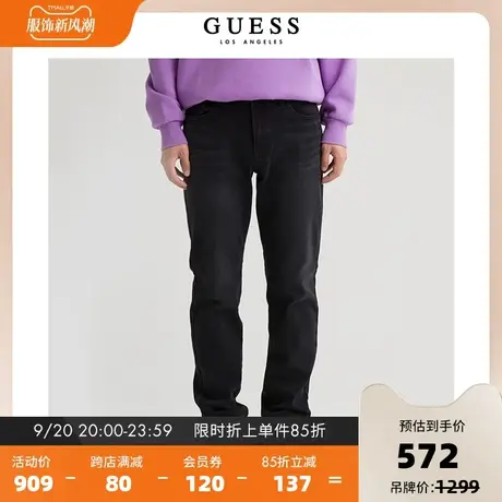 GUESS秋男士黑色直筒修身牛仔裤-MM4D5190商品大图