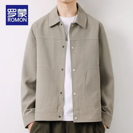 罗蒙夹克男春秋季2023年新款韩版商务休闲百搭外套立领上衣服男款商品大图