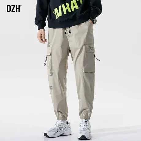男士卡其色工装裤男潮牌束脚休闲裤宽松男裤春夏款高街裤子九分裤商品大图