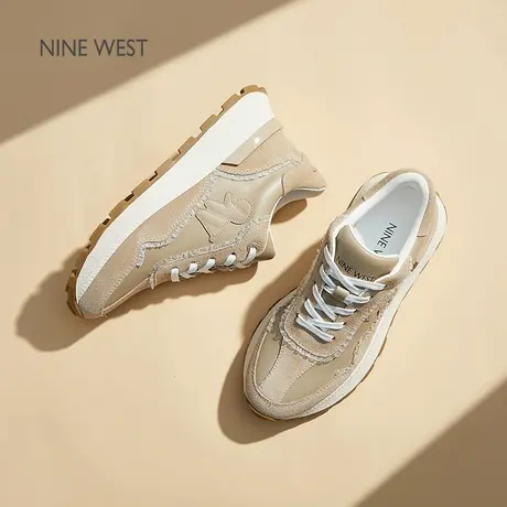 Nine West/玖熙复古阿甘鞋女2025夏季新款厚底运动鞋软底休闲百搭商品大图