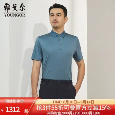 【商场同款】雅戈尔男士短袖T恤夏季新款官方商务休闲短袖T恤衫男商品大图