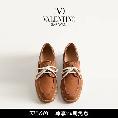 [早秋新品]华伦天奴VALENTINO男士 PALM AVENUE 小牛皮船鞋商品大图