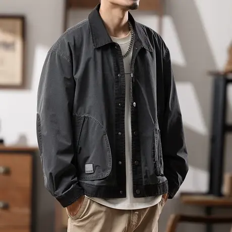 时尚潮流工装外套男百搭夹克外套秋冬外套男士上档次休闲外套图片