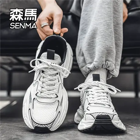 森马男鞋春夏透气2025新款网红爆款老爹鞋网面休闲跑步运动鞋子商品大图
