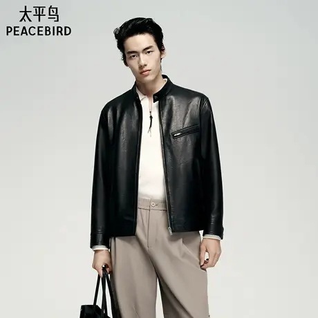 【锋度皮衣】太平鸟男装 夹克B1BDF4F06图片