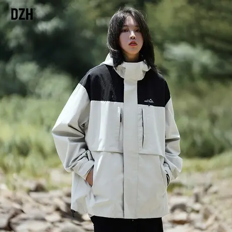 男士防风防水冲锋衣男款外套潮牌男秋季男装2023新款情侣装登山服商品大图