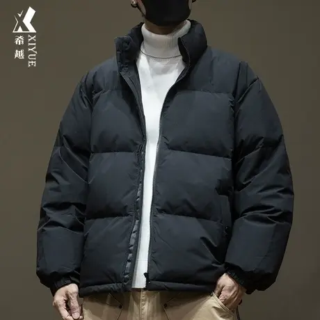 新国标85白鸭绒羽绒服外套男款宽松大码秋冬简约百搭立领男装外套商品大图