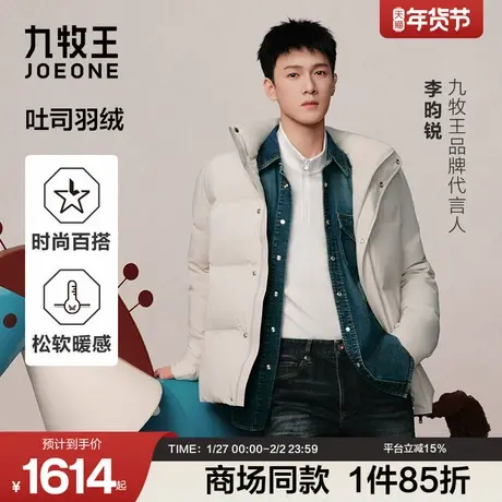 [李昀锐商场同款]九牧王立领面包服25冬季新款保暖鸭绒男士羽绒服商品大图