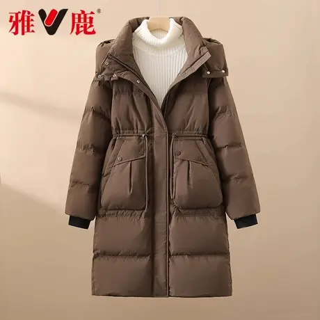 雅鹿官方冬季新款正品加厚时尚女款羽绒服休闲显瘦连帽泡芙收腰商品大图