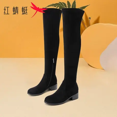 红蜻蜓2025年长筒靴保暖休闲时尚长靴冬季潮流中跟高筒骑士女靴图片