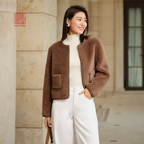 EP雅莹高端系列 短款圆领机织羊毛礼服外套 秋冬商场同款1211A图片