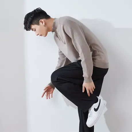 [商场同款]唐狮冬季毛衫男色高领门襟拉链毛衣都市商务休闲上衣图片