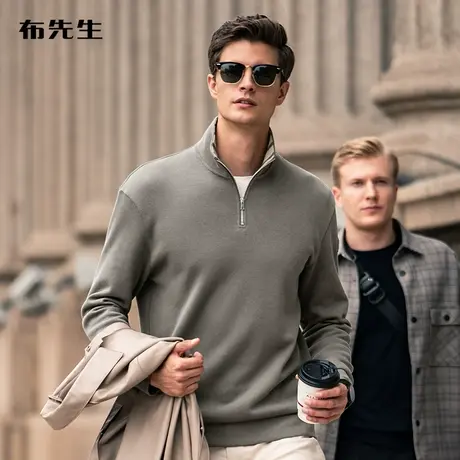 MrBu布先生高领长袖T恤男2025早春新款加厚纯色商务装BT11527商品大图