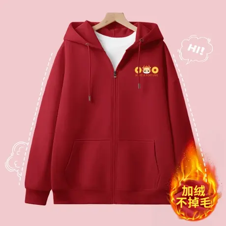 开衫卫衣女秋冬款长袖上衣加绒加厚外套2023年冬季新款女装小个子商品大图