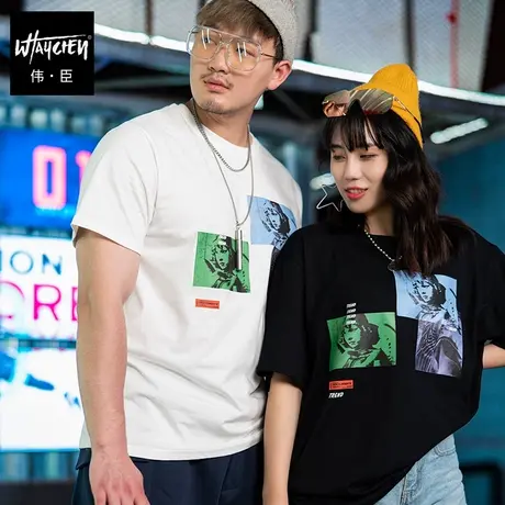 大码男装短袖T恤男街头潮流个性帅气胖子加肥加大纯棉肥佬半袖夏图片