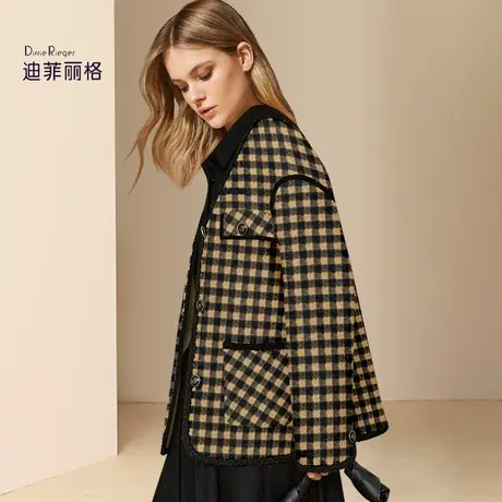 迪菲丽格欧美轻奢名媛小香风外套女2024春季新款高级感毛呢子上衣图片