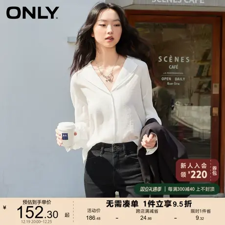 ONLY奥莱2023春季新款百搭通勤风轻薄宽松落肩袖衬衫女商品大图