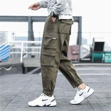 美式潮牌重磅工装裤男2023秋冬季长裤复古男装裤子束脚男士休闲裤商品大图