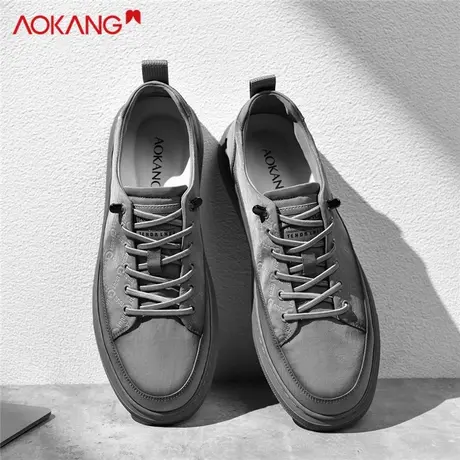 奥康欧洲站男鞋春季西装小白鞋潮鞋男士百搭春款飞织冰丝休闲板鞋商品大图