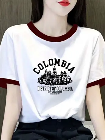 白色仿棉短袖t恤女2023新款欧货夏季港味chic潮牌遮肚子显瘦上衣商品大图