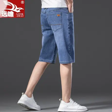 男士牛仔短裤夏季薄款宽松5分裤子外穿中裤潮牌弹力休闲五分裤男商品大图