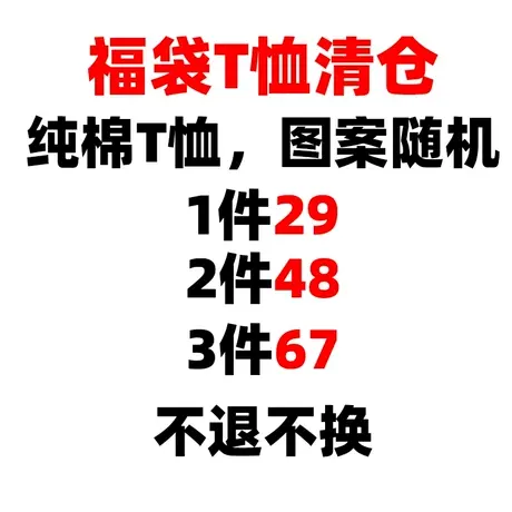 秀洛纯棉T恤 福袋清仓 随机图案 不退不换商品大图