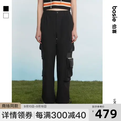 bosie2023年夏季新款百搭休闲裤男直筒情侣机能多口袋潮酷工装裤商品大图