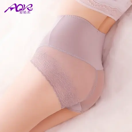 爱晴柔高腰提臀内裤女式蕾丝无痕性感收腹大码夏季薄款三角短裤头商品大图