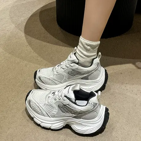 老爹鞋女2024年春秋季新款ins超火厚底单鞋小个子增高运动休闲鞋商品大图
