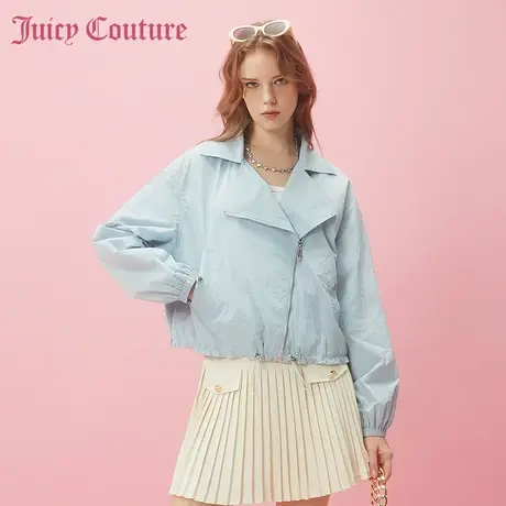 Juicy Couture橘滋春夏新款外套长袖大翻领短款晴空万里机车风女图片