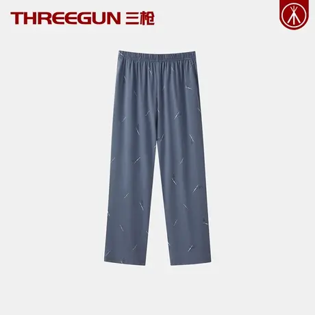 三枪100%全棉男士睡裤纯棉家居服外穿长裤带兜宽松透气薄款春夏季商品大图