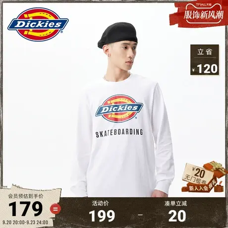 Dickies商场同款长袖T恤 男女情侣秋冬经典LOGO工装灵感上衣图片