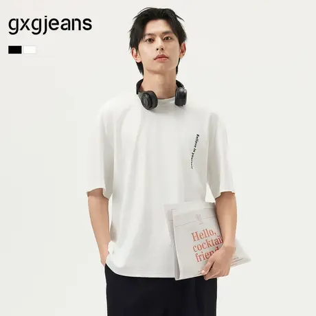 gxg.jeans男装  潮流字母简约宽松休闲圆领短袖T恤男 25年夏新品图片