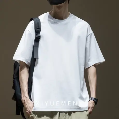 轻薄透气白色短袖打底衫男2025新款夏季宽松大码基础款半袖t恤男图片