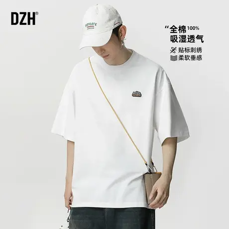 青少年纯棉t恤男短袖夏季宽松2025新款圆领上衣潮牌百搭体恤衫潮商品大图