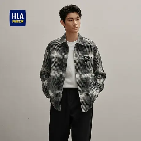 HLA/海澜之家休闲风夹克2025秋冬新款翻领挺括有型时尚外套男商品大图